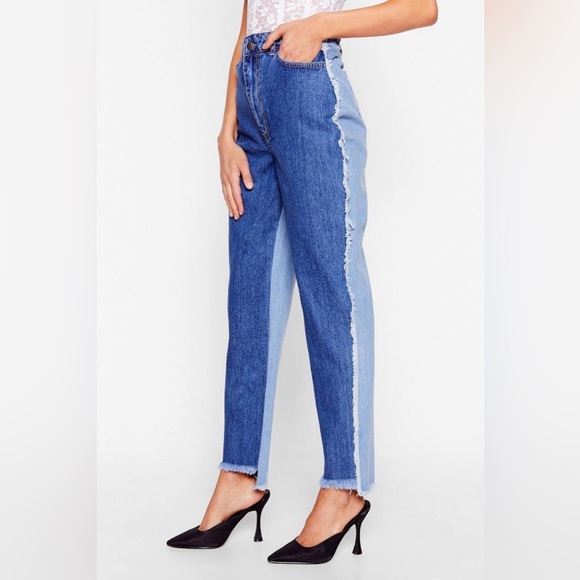 Nasty Gal Denim - Nasty gal two toned distressed mom jeans